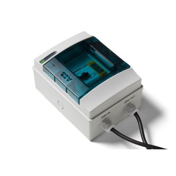 Aardlekbeveiliging, Zwevend net 230V IN en OUTPUT 16A, IP55 Aardlekbeveiliging, Zwevend net 230V IN en OUTPUT 16A, IP55