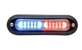 T-ION SPLIT LED Flitser, Rood/Wit, Oppervlakte montage, Ultralaag profiel
